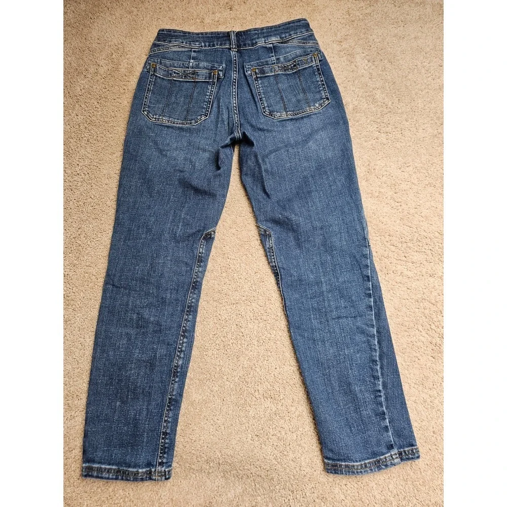 Pilcro the Wanderer High Rise Straight Utility Patch Pocket Jeans Blue 27 - Picture 7 of 9